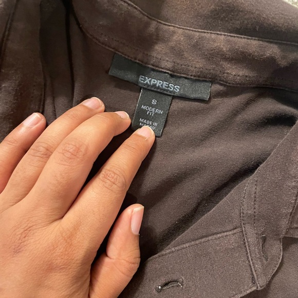 Express Men’s Brown Polo Size Small - Picture 3 of 3